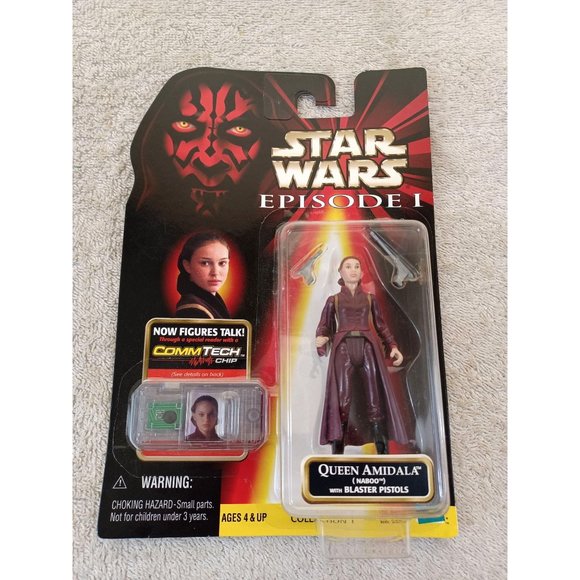 1998 NIB New Star Wars Episode I Queen Amidala Talking ComTech Chip Figure - Picture 2 of 3